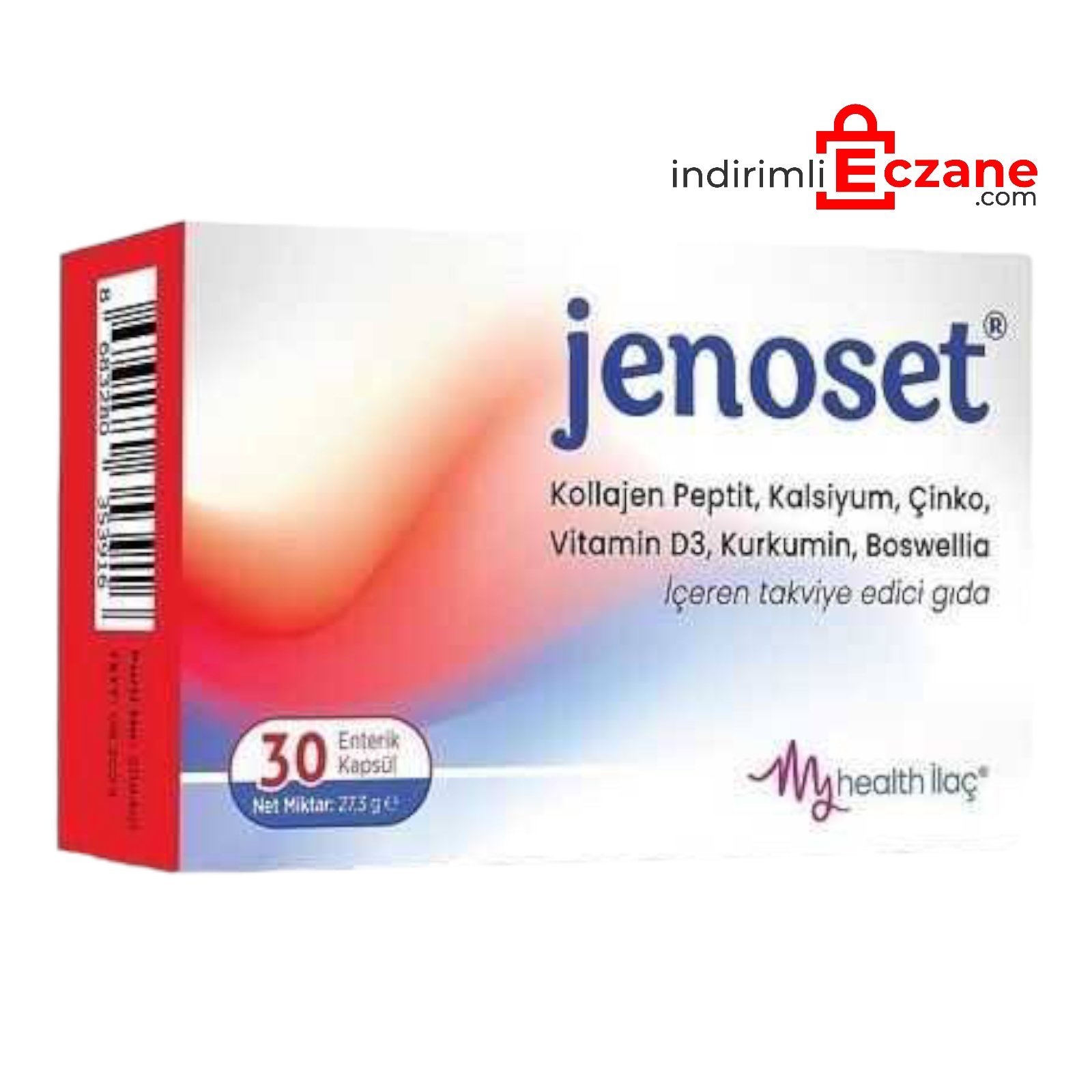 Jenoset Collagen Peptit Vitamin D3 Kurkumin Boswellia 30 Kapsül