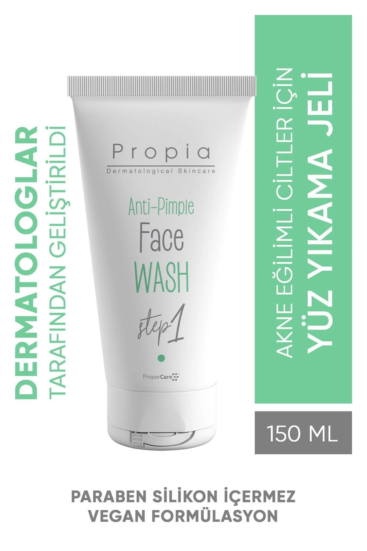 Propia Karma Yağlı Akne Eğilimli Cilt için Sivilce Siyah Nokta Karşıtı Arındırıcı Yüz Temizleme Jeli 150ml