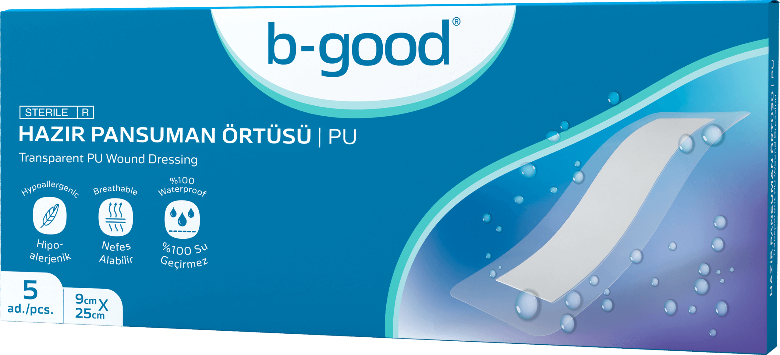 B-Good Şeffaf Hazır Pansuman 9cm x 25cm 10'lu Yara Örtüsü