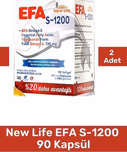 New Life Efa S-1200 Omega 3 Balık Yağı 90 Kapsül 2'li