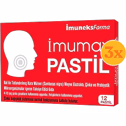 Imuneks İmumax Pastil 12 Pastil - 3 Adet (Toplam 36 Pastil)