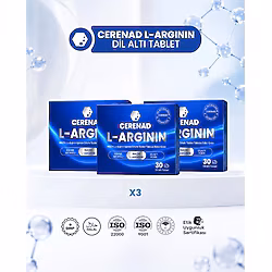 CERENAD Cerenad+ L-Arginin 3'lü Dilaltı Tablet - Nadh ve L-Arginin İçeren Takviye Edici Gıda