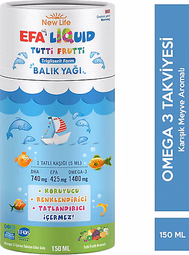New Life EFA Liquid Tutti Frutti Balık Yağı 150 ml Şurup