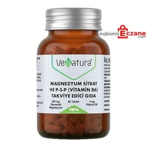 VeNatura Magnezyum Sitrat ve P-5-P (Vitamin B6) 60 Kapsül