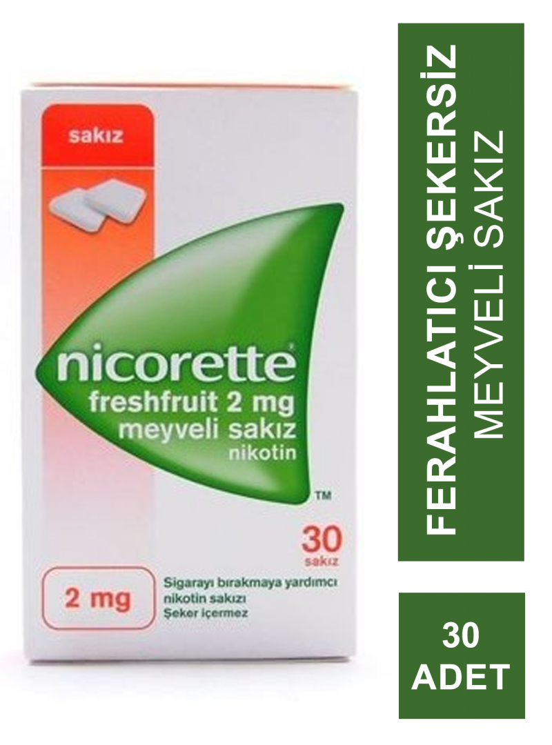 Nicorette Freshfruit 2 mg 30 Adet Meyveli Nikotin Sakızı