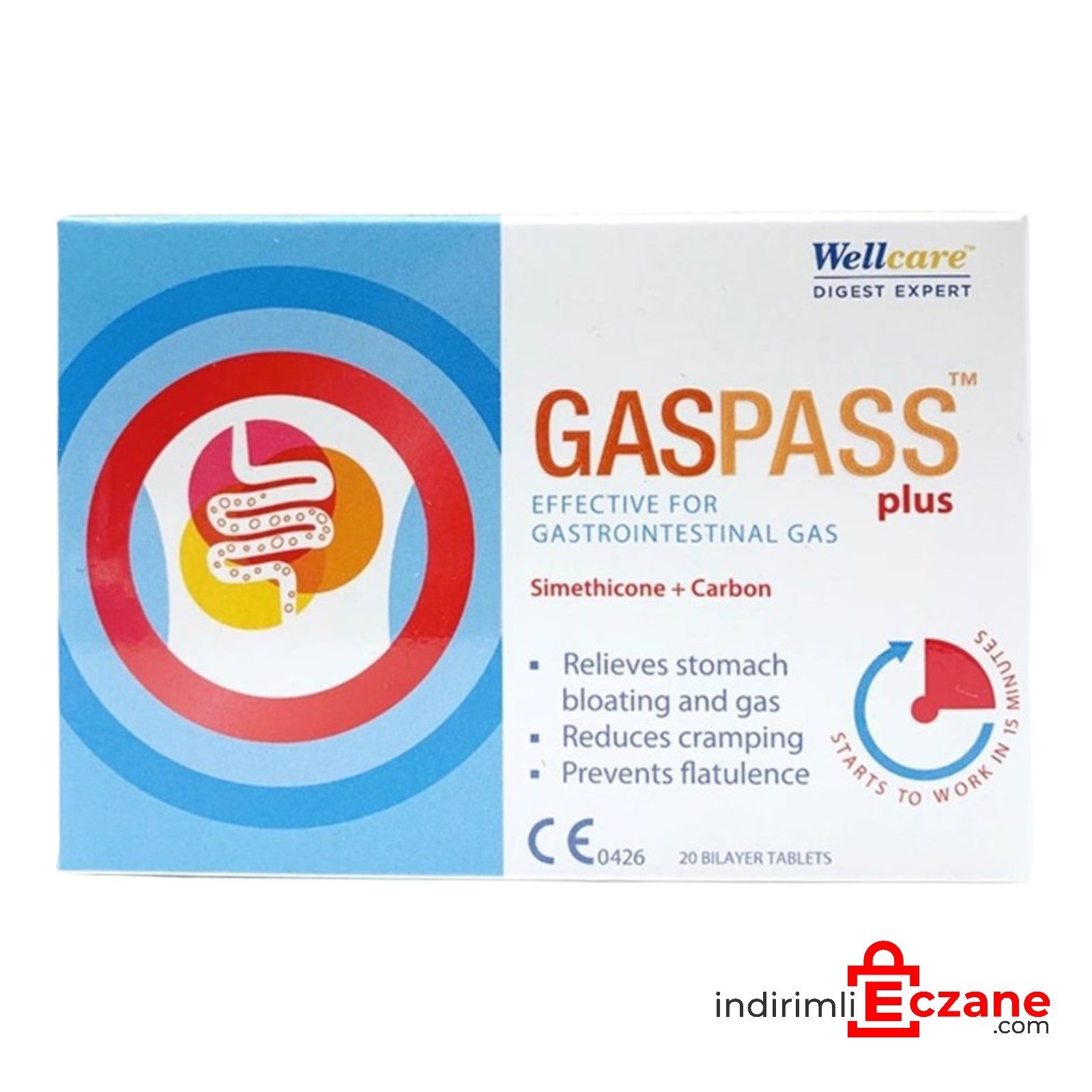 Wellcare 20 Adet Gaspass Plus Tablet